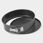 УЦЕНКА Набор форм для выпечки Доляна «Элин. Круг», 3 предмета: d=22/24/26 см, съёмное дно, антипригарное покрытие, чёрный - Фото 5