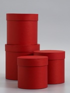 Набор подарочных шляпных коробок 4 в 1 «Вишневый», 18×18 ‒14×14 см  (артикул 10991538)  большой выбор товаров оптом и в розницу по низким ценам с доставкой