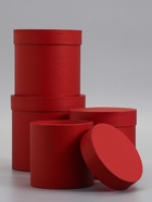 Набор подарочных шляпных коробок 4 в 1 «Вишневый», 18×18 ‒14×14 см  (артикул 10991538)  большой выбор товаров оптом и в розницу по низким ценам с доставкой