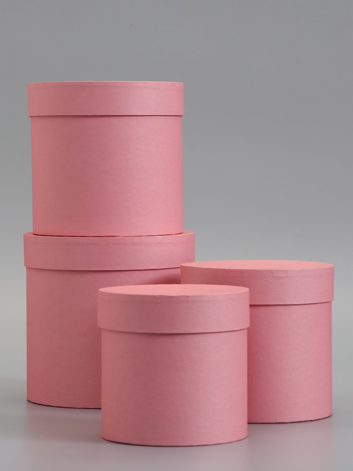 Набор подарочных шляпных коробок 4 в 1 «Пудра», 18×18 ‒14×14 см