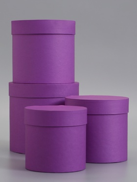 Набор подарочных шляпных коробок 4 в 1 «Светлая сирень» 18×18 ‒14×14 см  (артикул 10991541)  большой выбор товаров оптом и в розницу по низким ценам с доставкой