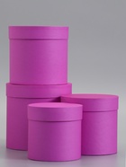 Набор подарочных шляпных коробок 4 в 1 «Фуксия» 18×18 ‒14×14 см  (артикул 10991542)  большой выбор товаров оптом и в розницу по низким ценам с доставкой