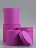 Набор подарочных шляпных коробок 4 в 1 «Фуксия» 18×18 ‒14×14 см  (артикул 10991542)  большой выбор товаров оптом и в розницу по низким ценам с доставкой