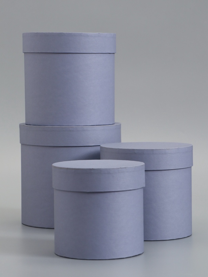 Набор подарочных шляпных коробок 4 в 1 «Графит» 18×18 ‒14×14 см