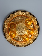 УЦЕНКА Набор винный кувшин, 6 бокалов и поднос "Стамбул. Медальон и узоры" золото - Фото 3