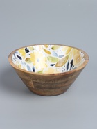 УЦЕНКА Салатник «Желтые и синие цветы» дерево манго 25×25×10 см - Фото 2