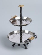 УЦЕНКА Фруктовница 2-ярусная "Крю" 18х18х30 см, нержавеющая сталь - Фото 2