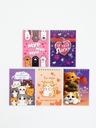 Блокнот А6, 40 л., на гребне «Котики» МИКС  (артикул 10924684)  большой выбор товаров оптом и в розницу по низким ценам с доставкой