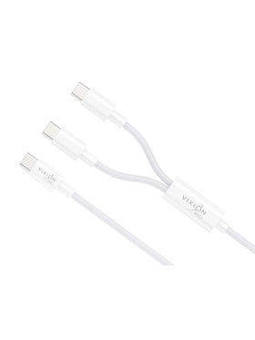 Кабель VIXION PRO VX-18, Type-C - Type-C + Type-C, 10 Вт, 1.2 м, белый  (артикул 11007442)  большой выбор товаров оптом и в розницу по низким ценам с доставкой