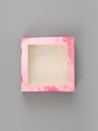 Коробка подарочная с окном «Подарок», 20×20×4 см, самосборная