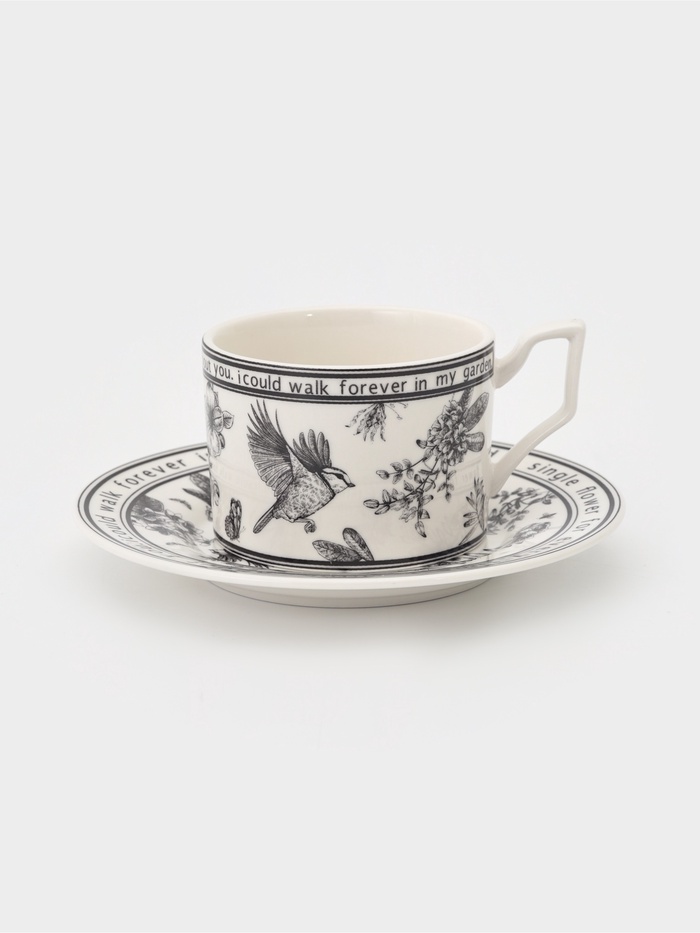 Чайная пара «Птичка», 2 предмета: чашка 250 мл, блюдце, фарфор, белая - Фото 1