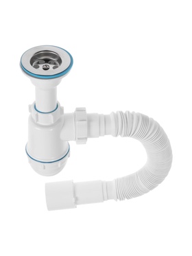 Сифон для мойки ZEIN, 1 1/2’’, с гибкой трубой 40×50 мм, литой выпуск  (артикул 10953232)  большой выбор товаров оптом и в розницу по низким ценам с доставкой