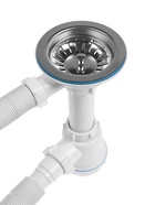 Сифон для мойки ZEIN, 3 1/2’’*40 мм, прямоугольный перелив, с гофротрубой 40/50 мм - Фото 3