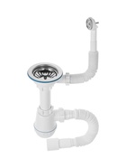 Сифон для мойки ZEIN, 3 1/2’’*40 мм, круглый перелив, с гофротрубой 40/50 мм - Фото 1