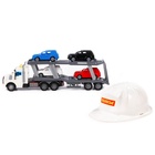 Автомобиль-тягач "Профи", инерц., свет и звук, 4 автомобиля и каска в компл. 27003  (артикул 11004042)  большой выбор товаров оптом и в розницу по низким ценам с доставкой