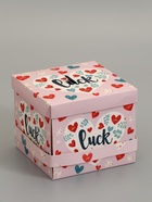 Коробка-сюрприз подарочная «Бабочки. Удачи» с вылетающими бабочками, розовая, 14.5×14.5×12.7 см - Фото 3