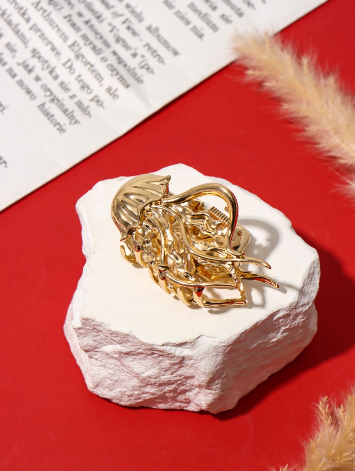 Крабик для волос «Лейла море», медуза, 6.5 см, золотистый