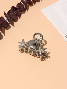 Крабик для волос «Лейла море» морские звезды ракушка, 7 см, серебристый  (артикул 10959982)  большой выбор товаров оптом и в розницу по низким ценам с доставкой