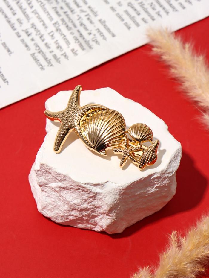 Заколка - автомат для волос QF «Лейла море» ассорти, 7.5 см, цвет золото