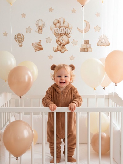 Набор оформительский «1 годик» универсальный, 11 предметов