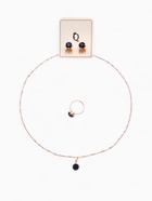 Гарнитур 3 предмета: серьги, кулон, кольцо безразмерное «Эдель» бусинка, цвет синий в золоте, 45 см - Фото 6