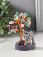 Денежное дерево декоративное «Сувенир бонсай. Слон у дерева», 18 камней, 5.8×5.8×10.5 см  (артикул 10961717)  большой выбор товаров оптом и в розницу по низким ценам с доставкой