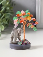 Денежное дерево декоративное «Сувенир бонсай. Слон у дерева», 18 камней, 5.8×5.8×10.5 см  (артикул 10961717)  большой выбор товаров оптом и в розницу по низким ценам с доставкой