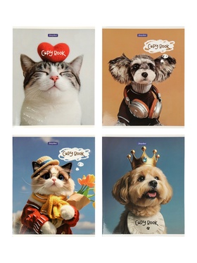 Комплект 12 тетрадей «Зверушки», 48 листов в клетку, 60 г  (артикул 10968156)  большой выбор товаров оптом и в розницу по низким ценам с доставкой