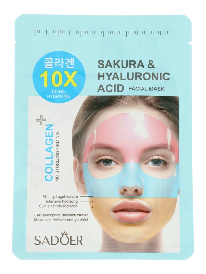 Гидрогелевая маска для лица, с экстрактом сакуры и гиалуроновой кислотой, 30 мл