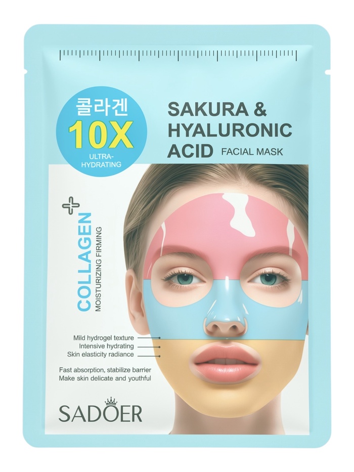Гидрогелевая маска для лица, с экстрактом сакуры и гиалуроновой кислотой, 30 мл - Фото 1