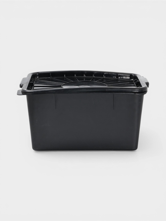 УЦЕНКА Контейнер для хранения с герметичной крышкой 18 л 370×300×200 Цвет черный - Фото 1