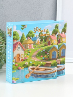 Фотоальбом на 100 фото 13×18 см «Вязаные домики у реки», в коробке, 5×18×20.5 см  (артикул 10962692)  большой выбор товаров оптом и в розницу по низким ценам с доставкой
