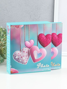 Фотоальбом на 100 фото 13×18 см «Сердца на веревочках», в коробке, 5×18×20.5 см  (артикул 10962694)  большой выбор товаров оптом и в розницу по низким ценам с доставкой