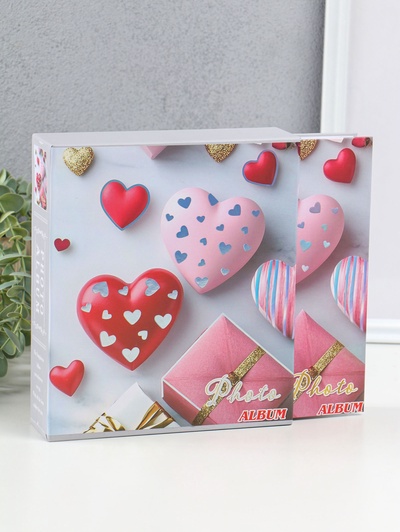 Фотоальбом на 100 фото 13×18 см «Сердца в сердцах», в коробке, 5×18×20.5 см