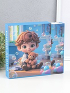 Фотоальбом на 80 фото 10×15 см «Мальчик с мишкой и пузырьки», в коробке, 5×19×22.8 см - Фото 1