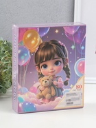 Фотоальбом на 80 фото 10×15 см «Малышка с косичками, с мишкой», в коробке, 5×19×22.8 см  (артикул 10962722)  большой выбор товаров оптом и в розницу по низким ценам с доставкой