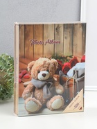 Фотоальбом на 200 фото 13×18 см «Медведь в шарфе, красные розы», в коробке, 5.5×23.5×29.5 см  (артикул 10962728)  большой выбор товаров оптом и в розницу по низким ценам с доставкой