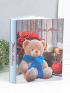 Фотоальбом на 200 фото 13×18 см «Медведь в синем шарфе и розы», в коробке, 5.5×23.5×29.5 см - Фото 2