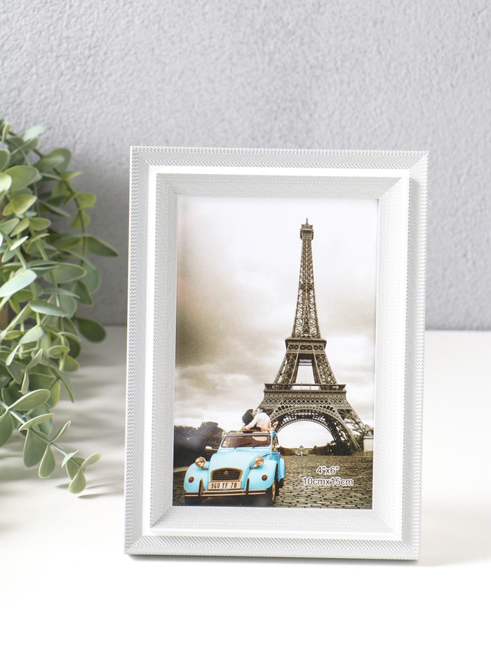 Фоторамка для фото 10×15 см «Остин», пластик, бело-серый, 18.5×13.5×1.5 см - Фото 1