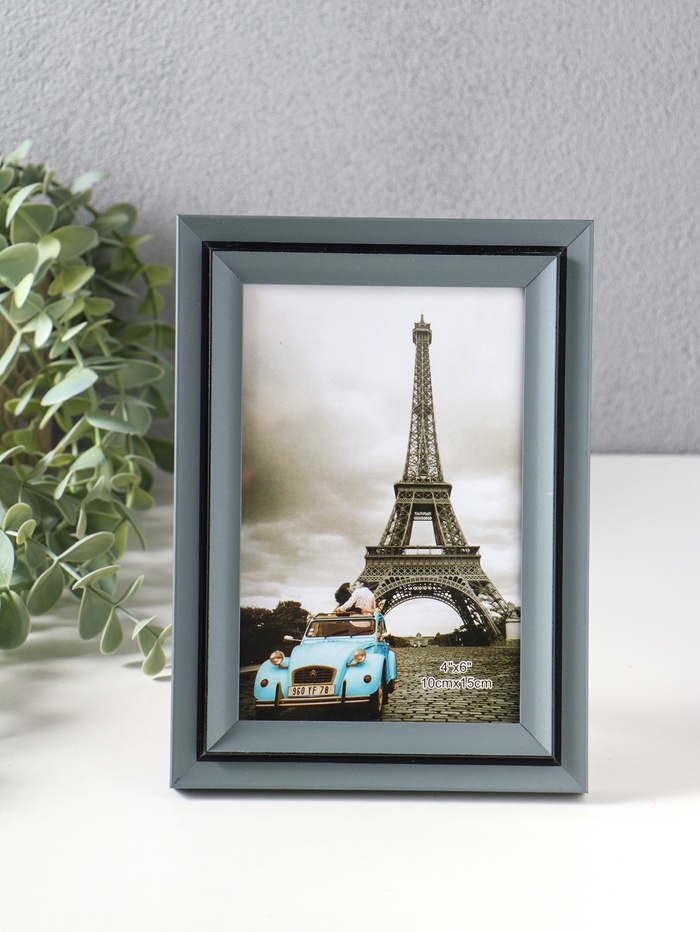 Фоторамка для фото 10×15 см «Остин», пластик, серый графит, 18.5×13.5×1.5 см