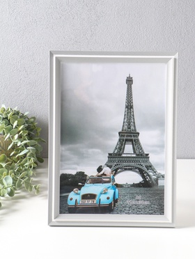 Фоторамка для фото А4 формат «Остин», пластик, бело-серый, 33.5×24.5×1.5 см