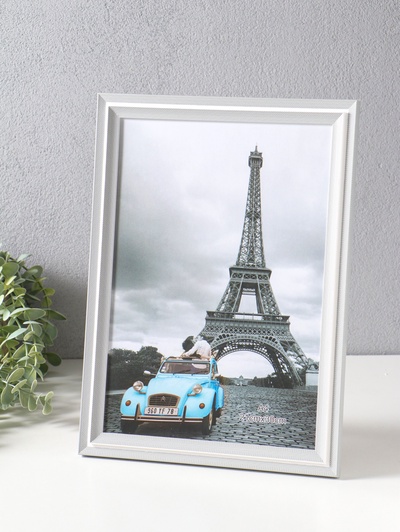 Фоторамка для фото А4 формат «Остин», пластик, бело-серый, 33.5×24.5×1.5 см