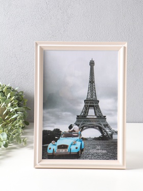 Фоторамка для фото А4 формат «Остин», пластик, бело-бежевый, 33.5×24.5×1.5 см  (артикул 10974043)  большой выбор товаров оптом и в розницу по низким ценам с доставкой