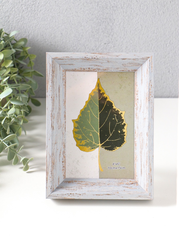 Фоторамка для фото 10×15 см «Прованс», пластик, серо-голубой, 19×13.7×3 см