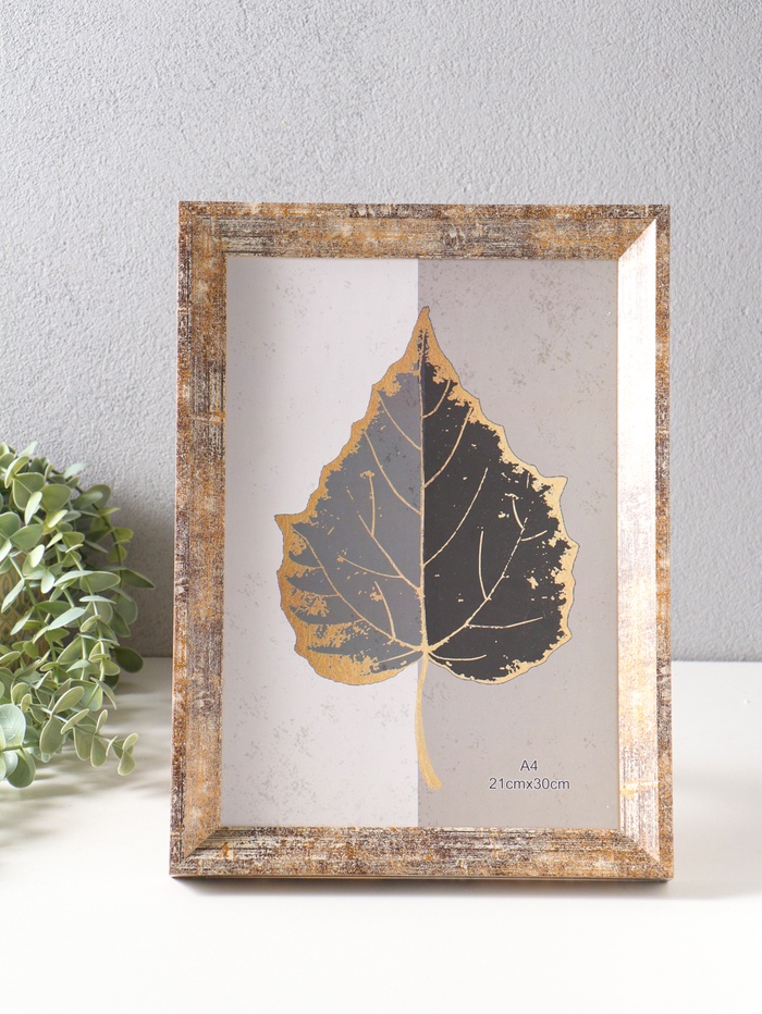 Фоторамка для фото А4 формат «Прованс», пластик, бежево-коричневый, 33.7×24.8×3 см