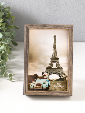 Фоторамка для фото 10×15 см «Ламберто», пластик, бежево-чёрный с под золотом, 16×11×3.5 см  (артикул 10974106)  большой выбор товаров оптом и в розницу по низким ценам с доставкой