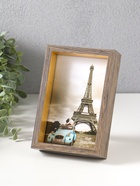 Фоторамка для фото 10×15 см «Ламберто», пластик, бежево-чёрный с под золотом, 16×11×3.5 см  (артикул 10974106)  большой выбор товаров оптом и в розницу по низким ценам с доставкой