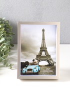 Фоторамка для фото 13×18 см «Ламберто», пластик, серебро с белым, 19×14×3.5 см  (артикул 10974111)  большой выбор товаров оптом и в розницу по низким ценам с доставкой