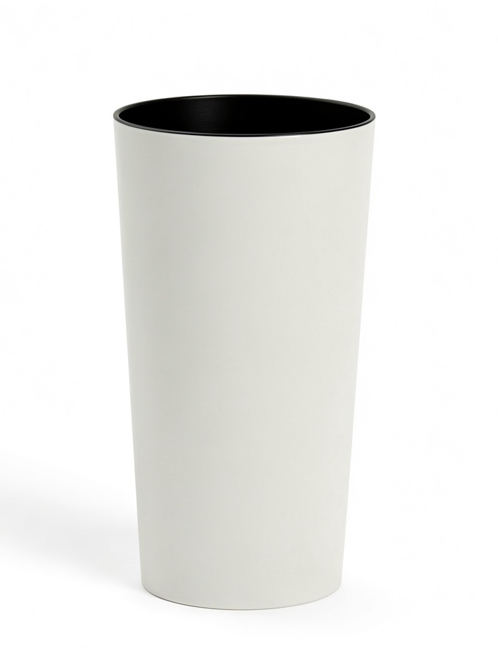 Кашпо для цветов «Камелия», вставка 9 л, 26×26×46 см, пластиковое, белое - Фото 1