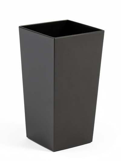 Кашпо для цветов «Жасмин», вставка 11 л, 25×25×46 см, пластиковое, цвет графит